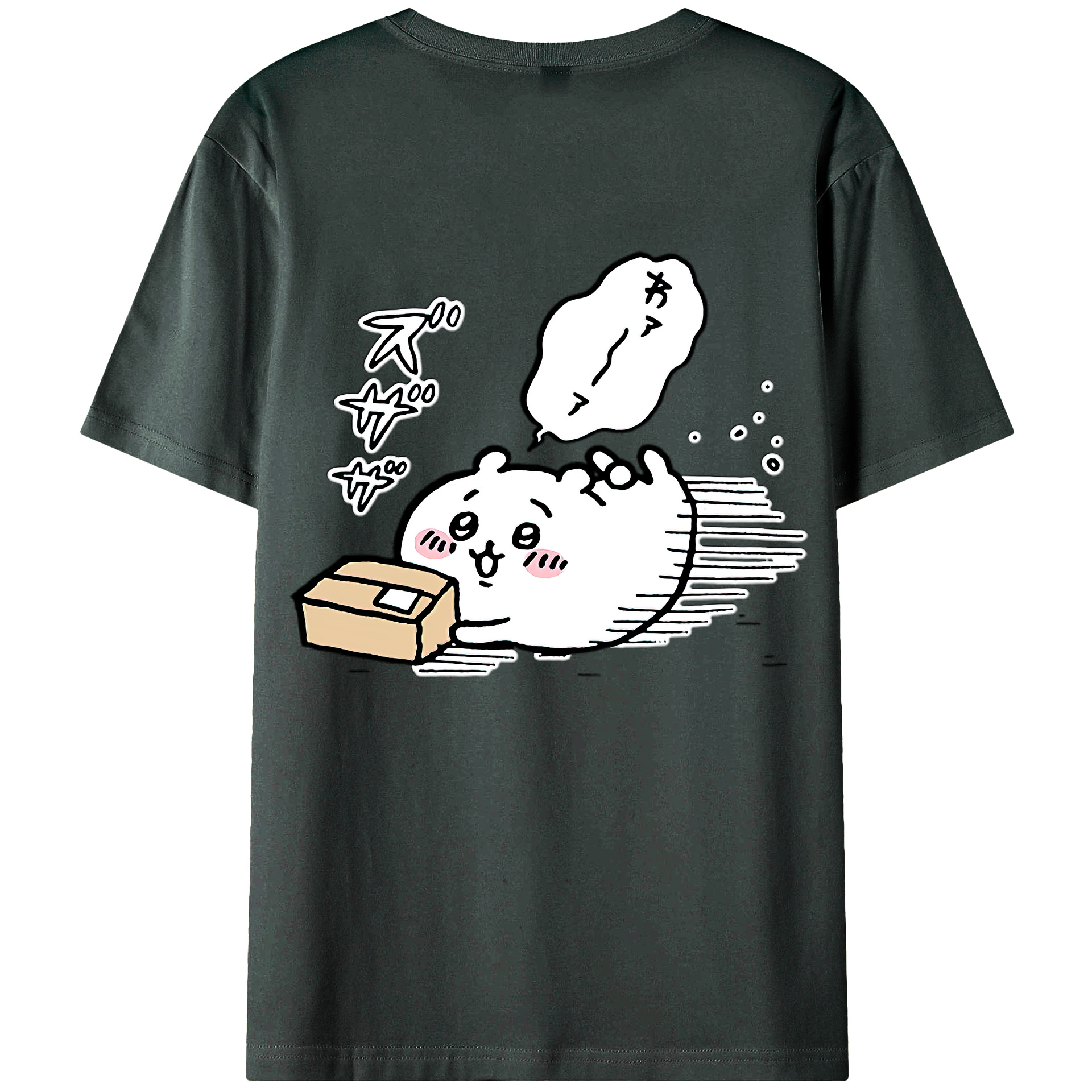 （画像用） ちいかわ ちいかわ Chii-kawa chiikawa 綿100％ メンズ半袖Tシャツ（バックプリント） 通気性